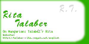 rita talaber business card